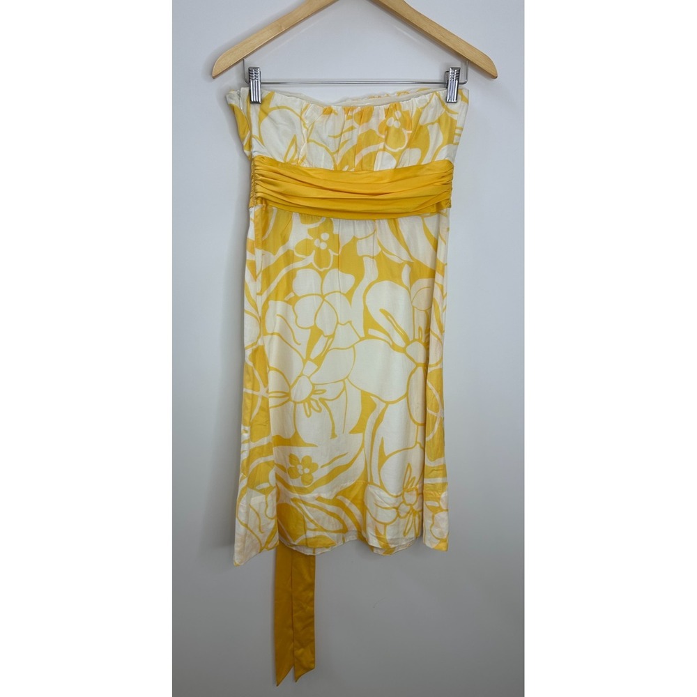 NEW The Limited Y2K Cotton Silk Floral Strapless Tube Dress Size 6 Babydoll Sash - Picture 12 of 16